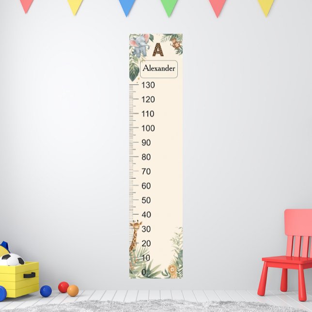 Safari Personalized Name Monogram A Growth Chart (Creator Uploaded)