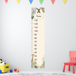 Safari Personalized Name Monogram X Growth Chart