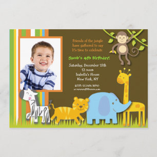 Safari Photo Birthday Invitations
