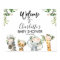 Safari Pink Floral Baby Shower Welcome Poster