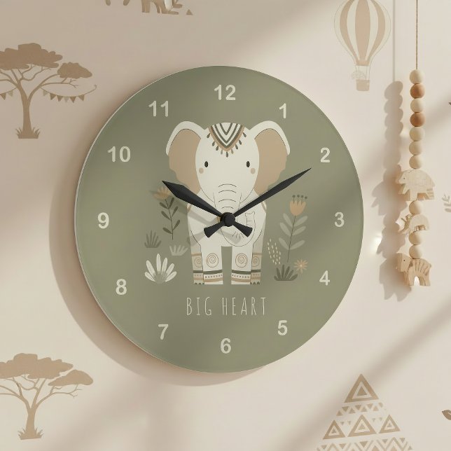 Safari Portrait Elephant ID1264 Large Clock (Creator Uploaded)