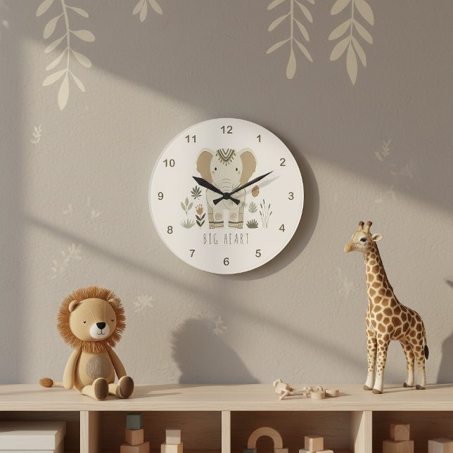 Safari Portrait Elephant Ivory ID1264 Large Clock (Creator Uploaded)