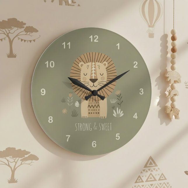 Safari Portrait Lion ID1264 Large Clock (Creator Uploaded)