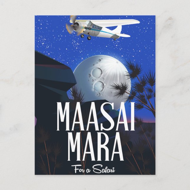 Safari poster to Massai Mara  , Kenya! Postcard (Front)