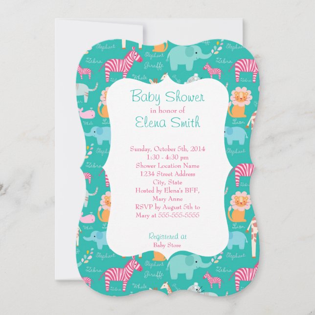 Safari Print Baby Shower Invitation (Front)