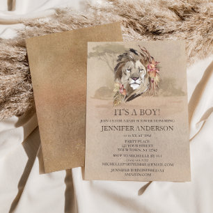 Safari Sahara Savanna Lion Baby Shower Invitation