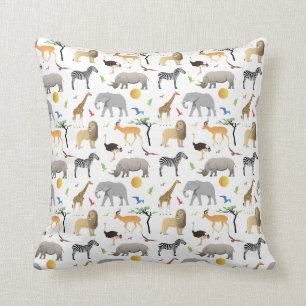 Safari Savanna Multiple Animals Cushion