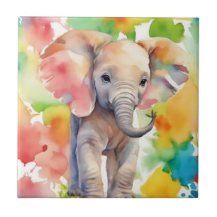 Safari Serenity Elephant Ceramic Tile