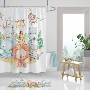 Safari shower curtain, Kids Bathroom decor Shower Curtain