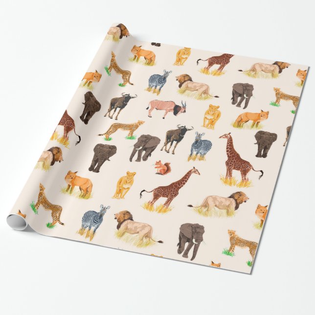 Safari Sightings Wrapping Paper (Unrolled)