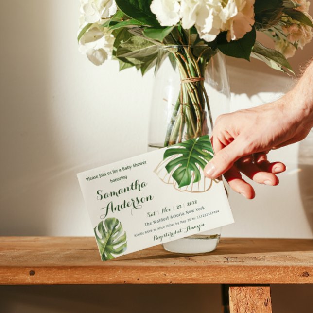 Safari Simple Tropical Wild One Baby Shower  Invitation (Creator Uploaded)