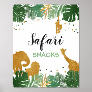 Safari snacks Sign Zoo Jungle Food table decor
