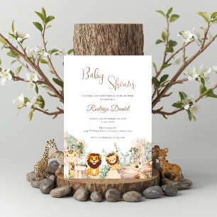 Safari Spanish Baby Shower Boy invitation