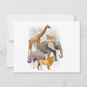 Safari Squad African Safari Animals Funny Zoo Anim Holiday Card