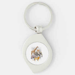 Safari Squad African Safari Animals Funny Zoo Anim Key Ring