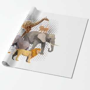 Safari Squad African Safari Animals Funny Zoo Anim Wrapping Paper