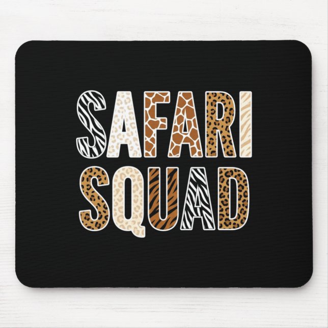 Safari squad zoo crew animals adventure lovers mouse pad (Front)