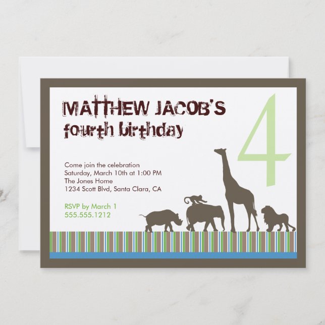 Safari Stripes Invitation (Front)