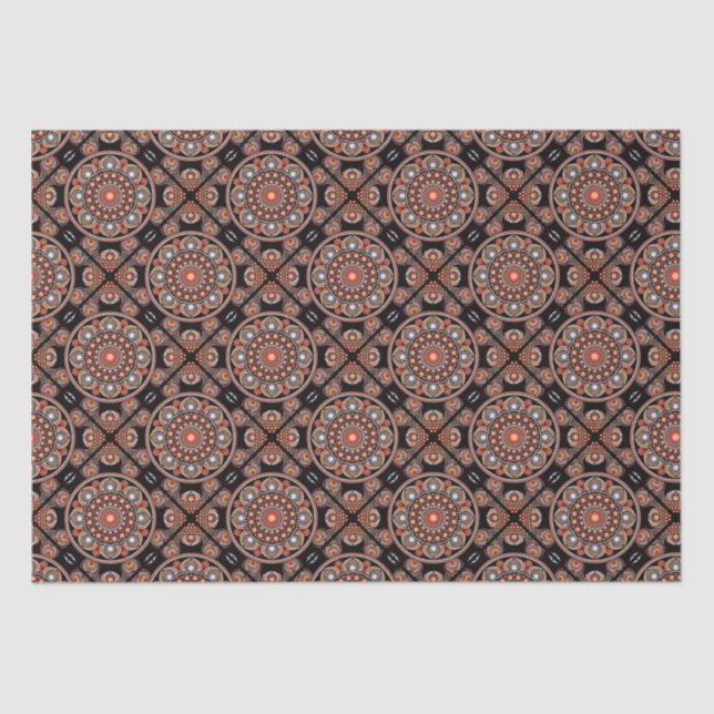 Safari Sunset Bohemian Star Fall Mandala Tiled Tissue Paper (Front)