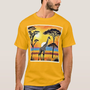 Safari Sunset: Giraffe's Embrace T-Shirt