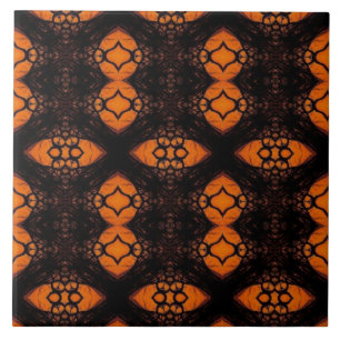 Safari sunset pattern geometric art orange ceramic tile