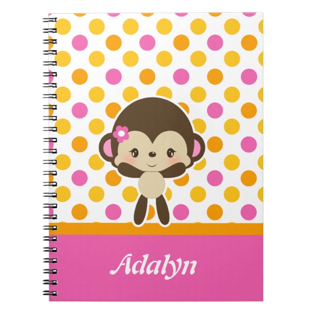 Safari Sweetness Monkey Spiral Notebook (Front)
