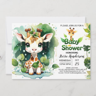 Safari Tales Baby Giraffe Baby Shower Invitation