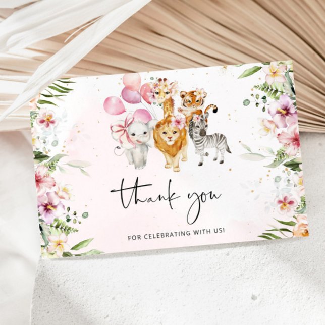 Safari thank you card. Girl jungle birthday Card (Creator Uploaded)