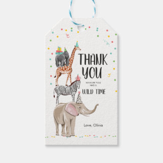 Safari thank you favour Jungle Zoo Party Animals Gift Tags
