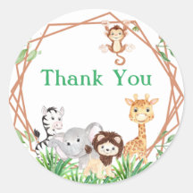 Safari Thank You, Jungle Birthday, Shower