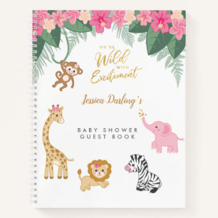Safari theme Baby Girl Shower Guest Book