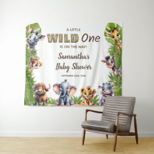 Safari Theme Baby Shower Welcome Sign  Tapestry