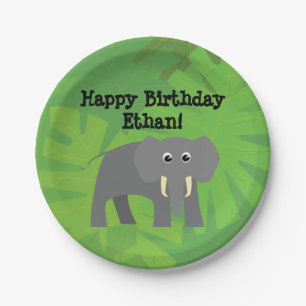 Safari theme birthday - elephant paper plate
