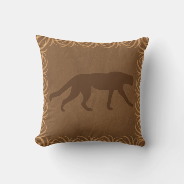 Safari Theme Cheetah - Leopard- Jaguar Silhouette Cushion (Front)