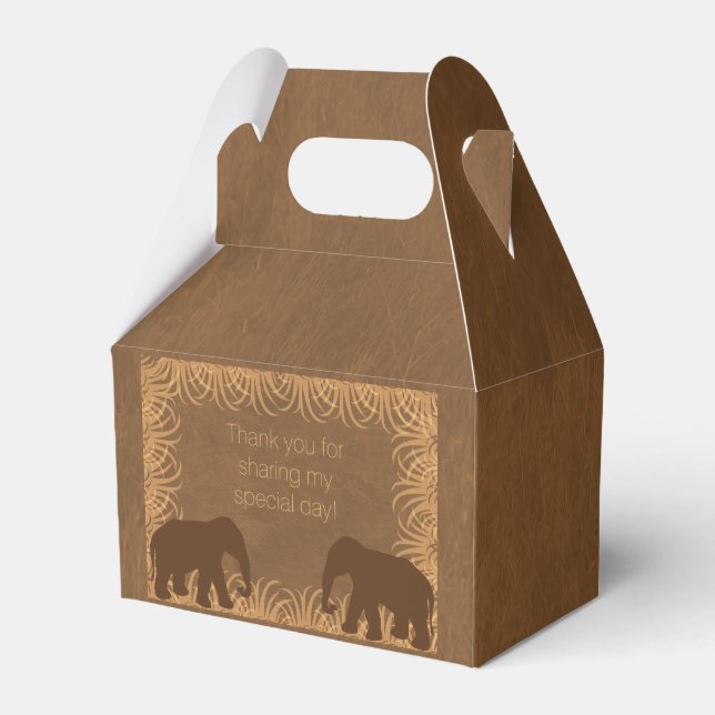 Safari Theme Elephant Party Favour Box (Front Side)