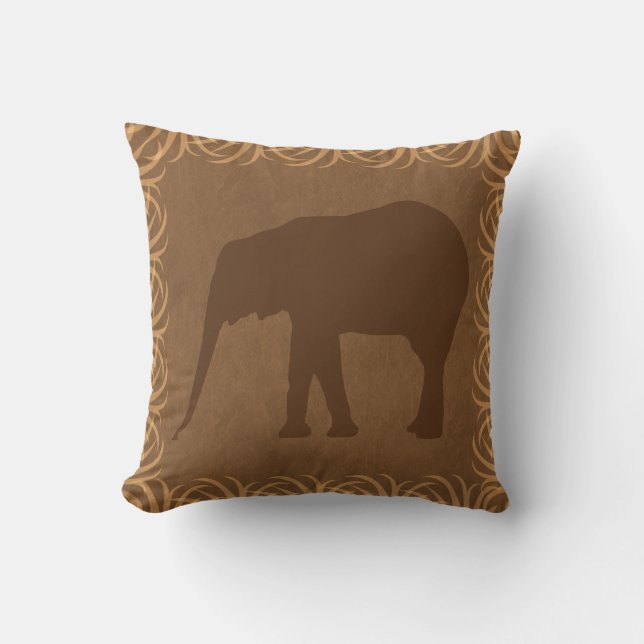 Safari Theme Elephant Silhouette Cushion (Front)