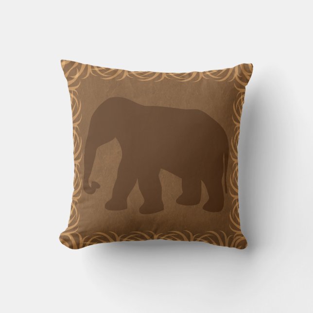 Safari Theme Elephant Silhouette Cushion (Front)