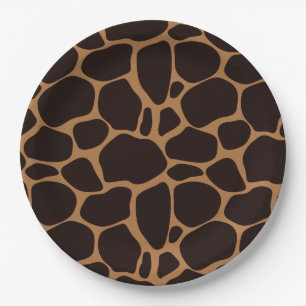 Safari Theme Giraffe Print Paper Plate