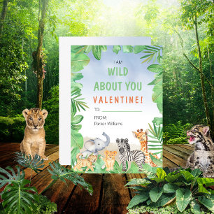 Safari Theme I Am Wild About You Valentine's Day Card