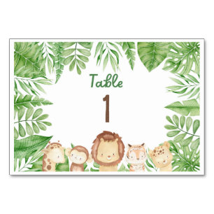 Safari Theme Jungle Table Signs Table Number