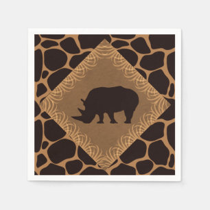 Safari Theme Rhinoceros Napkin