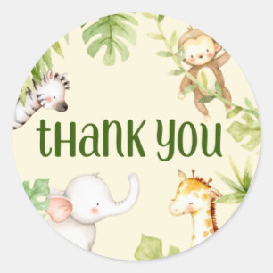 Safari themed thank you stickers