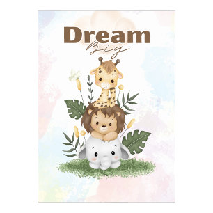  safari themed uplifting nursery wall poster