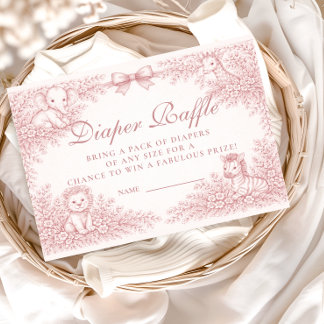 Safari Toile Diapper Raffle Enclosure Card