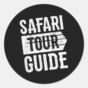 Safari Tour Guide Shirt Kids Funny Halloween Classic Round Sticker