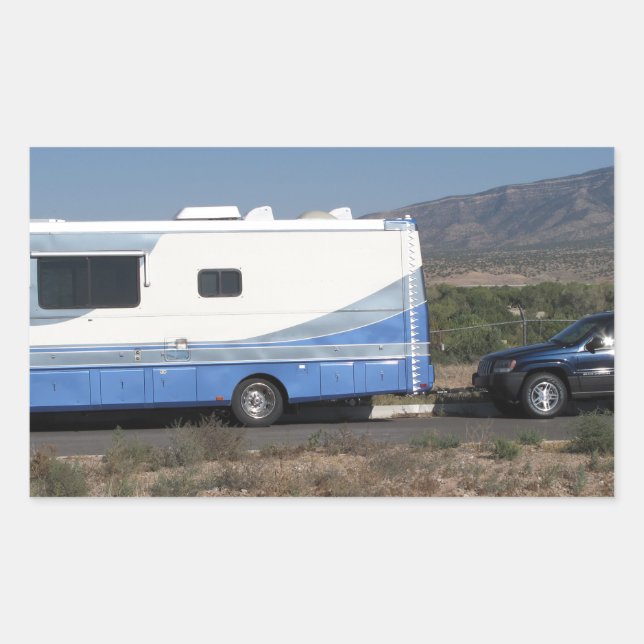 Safari Trek 1999 Blue Classic RV Motorhome Rectangular Sticker (Front)