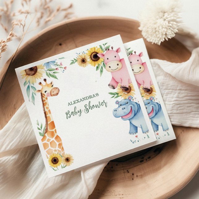 Safari Tropical Jungle Animals Baby Shower Napkin (Creator Uploaded)