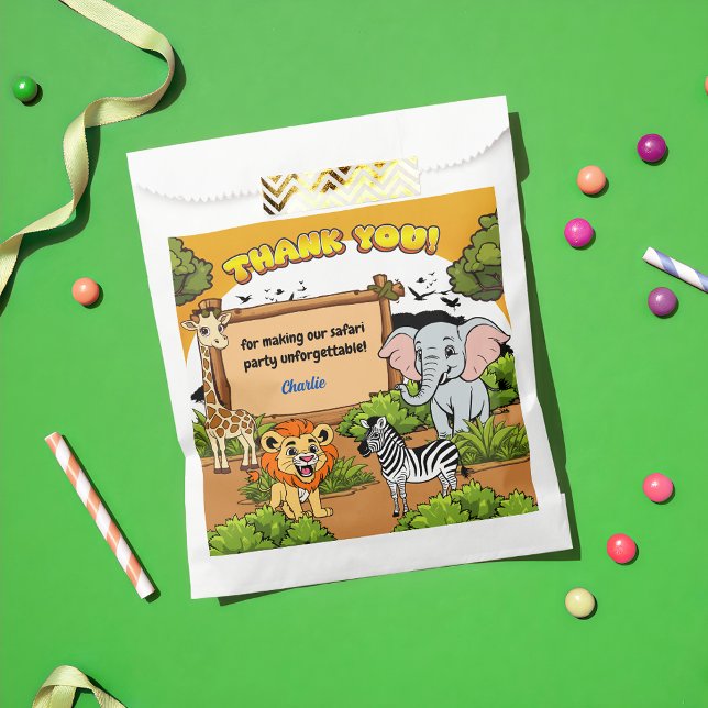 Safari Tropical Jungle Animals Cute Cartoon Party Favour Bag (Creator Uploaded)