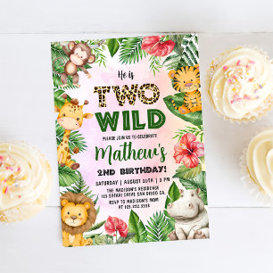 Safari Two Wild 2nd Birthday Invitation
