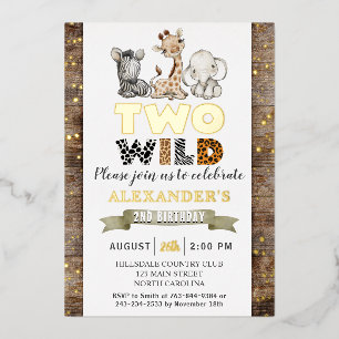 Safari Two Wild Birthday Party Real Gold